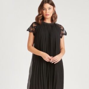 Zara Black Lace Sleeve Dress NEW